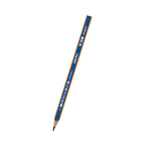 Maped Crayons à Papier en Bois avec Gomme Forme Triangulaire Ergonomique Boîte de 12 Crayons Papier B Noir Crayons Graphite B Black’Peps 